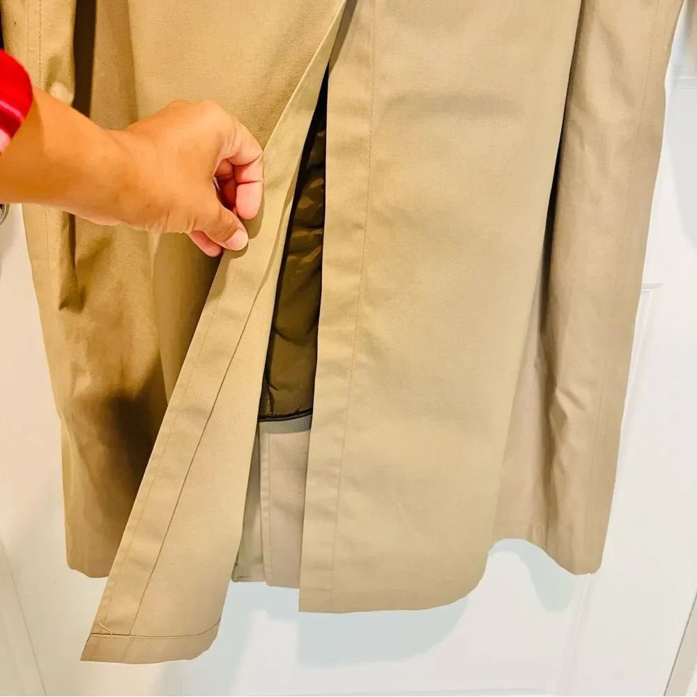Vintage London Fog Men's Tan Trench Coat Insulated Lining Included Sz. 42 Long - Picture 8 of 12